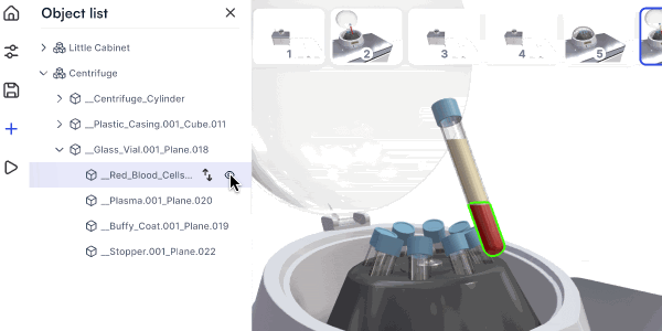 Showing and hiding parent objects in a hierarchy to show and hide a set of child meshes at the same time