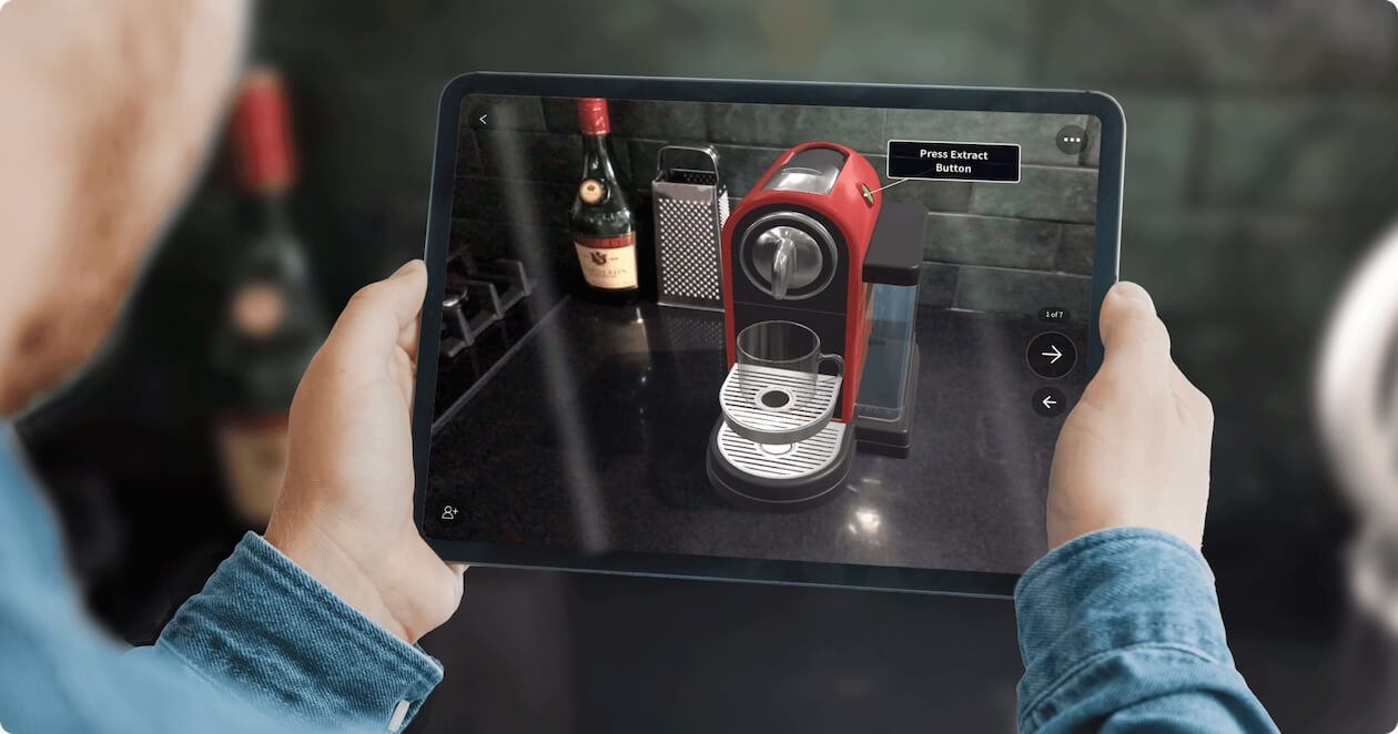 Viewing a coffee machine Jig in augmented reality on an iPad