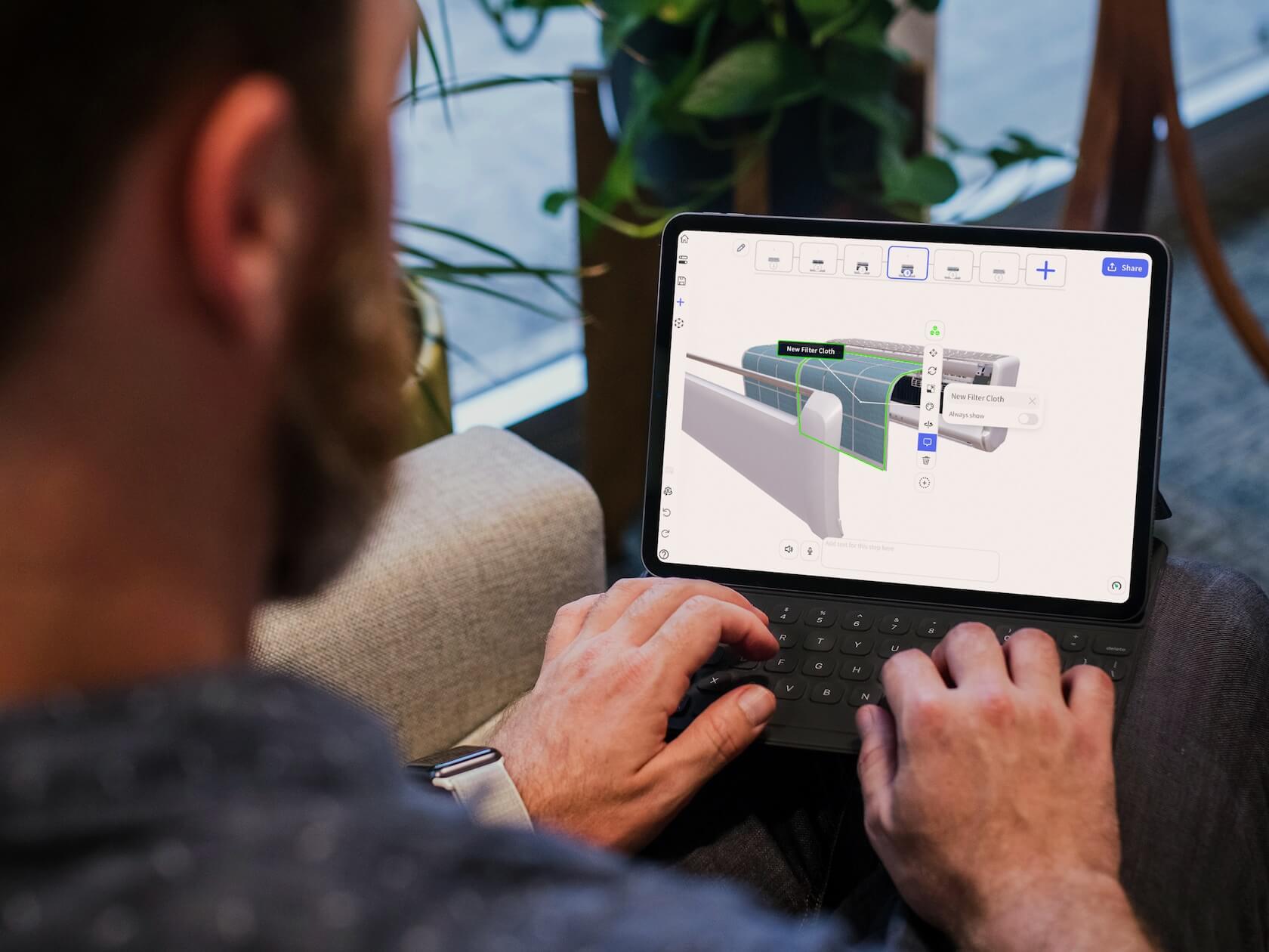 Create a 3D presentation for augmented reality with JigSpace on an Apple iPad