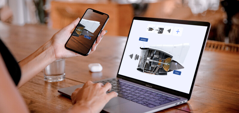 Impart knowledge quickly using JigSpace across different devices.