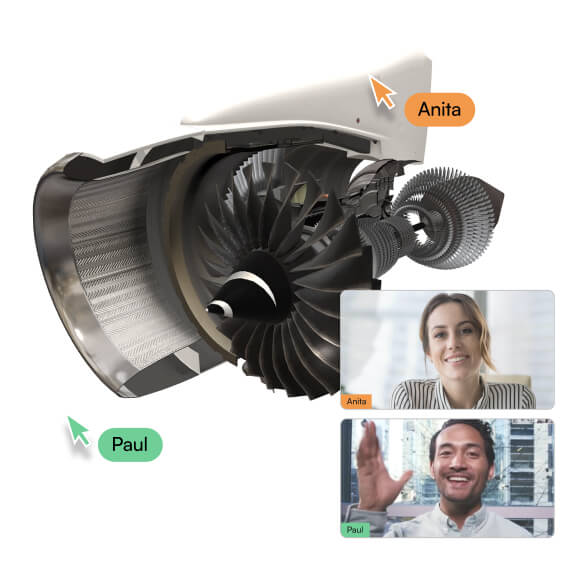 Presenting Jet Engine Jig in online meeting.