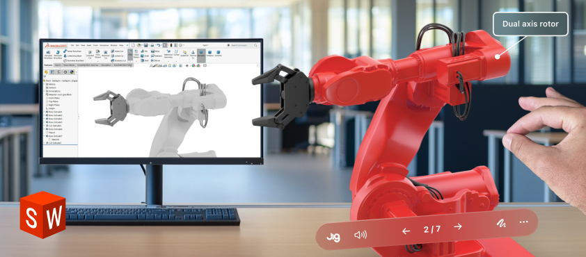 Viewing Solidworks assembly in JigSpace augmented reality on Vision Pro