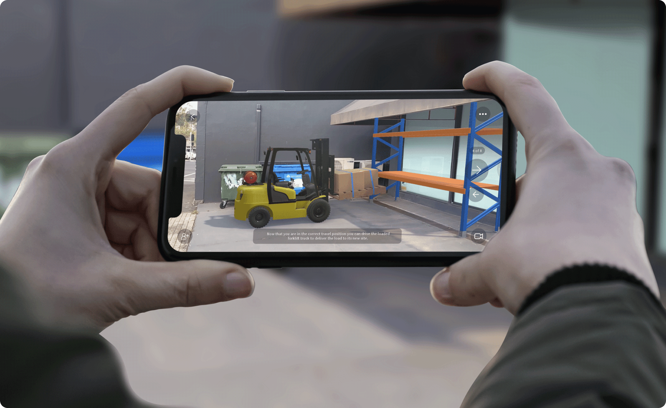 Check a forklift training Jig using AR.