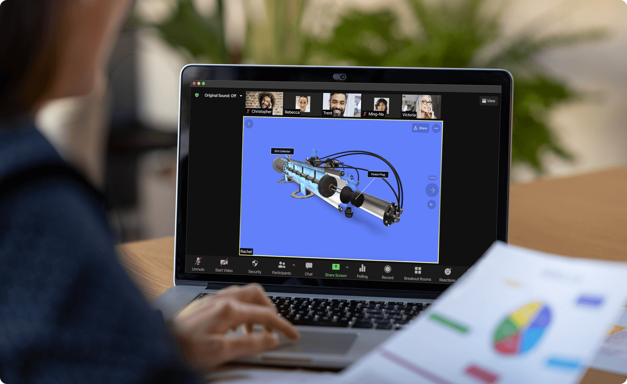 Screen sharing a Jig in a Video meeting.