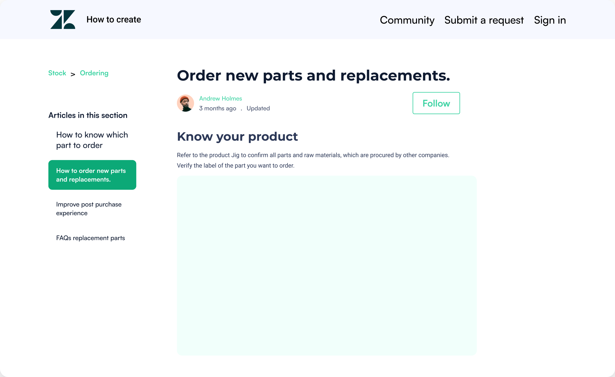 Zendesk post page