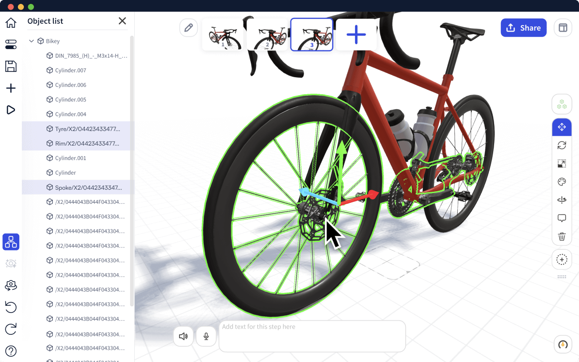 Selecting multiple objects in the object list panel in JigSpace