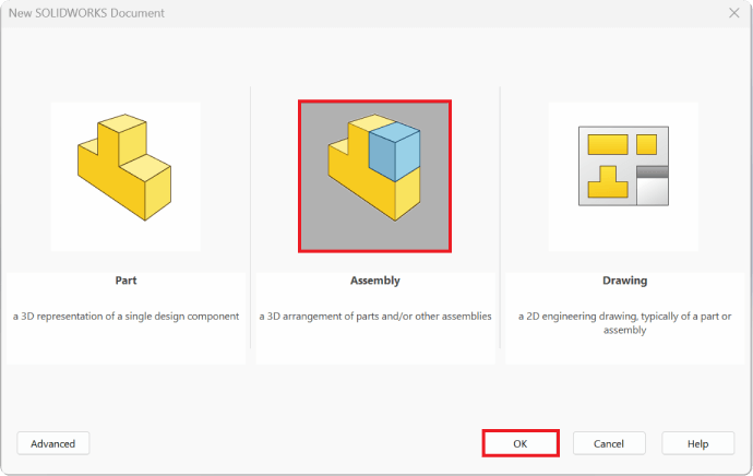 Creating a new SolidWorks assembly from other parts and assemblies